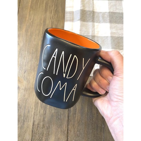 NEW Rae Dunn Halloween Mug “CANDY CORN” Black Orange HTF Ceramic Farmhou… - Picture 5 of 5